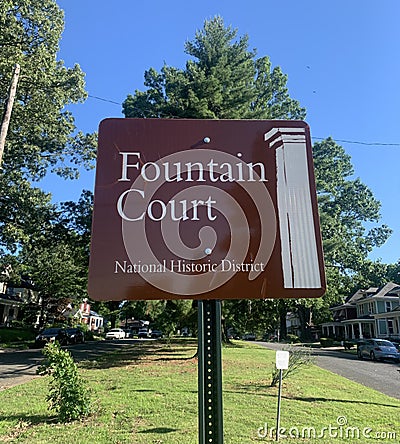 Fountain Court Historic District, Memphis, TN Editorial Stock Photo